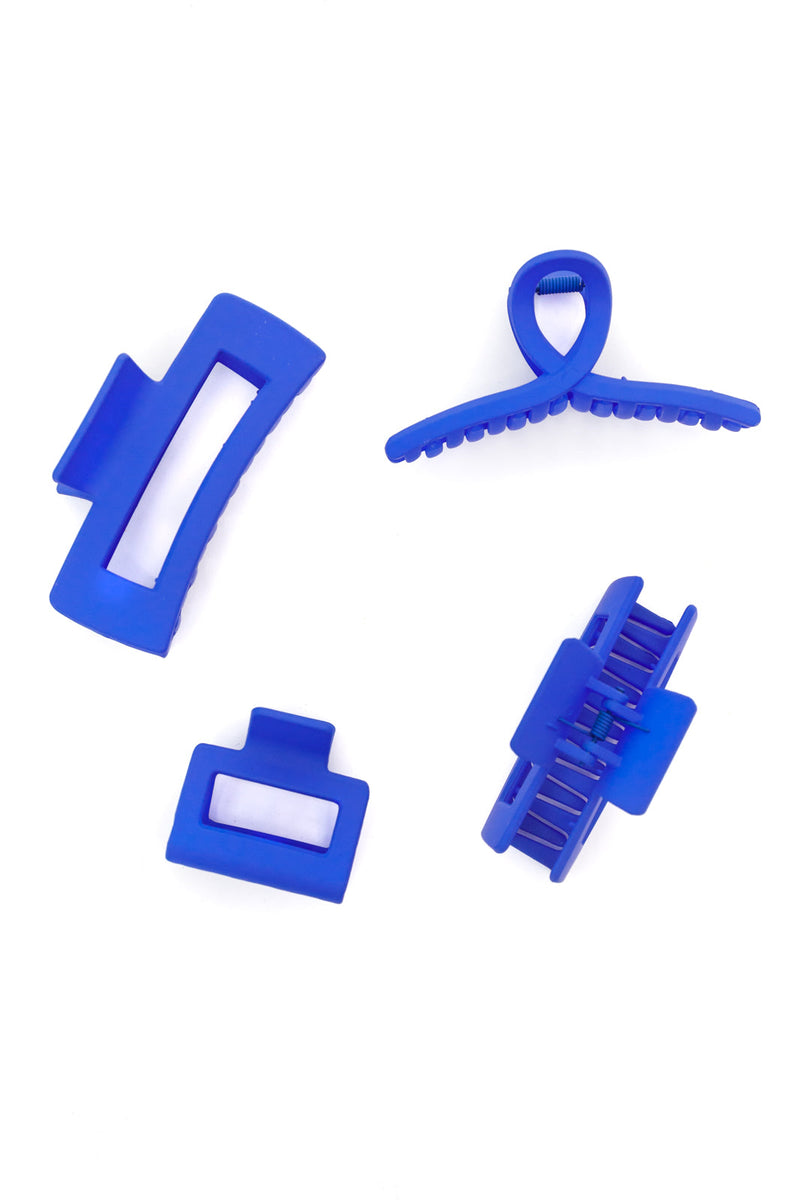 Claw Clip Set of 4 in Royal Blue LD23