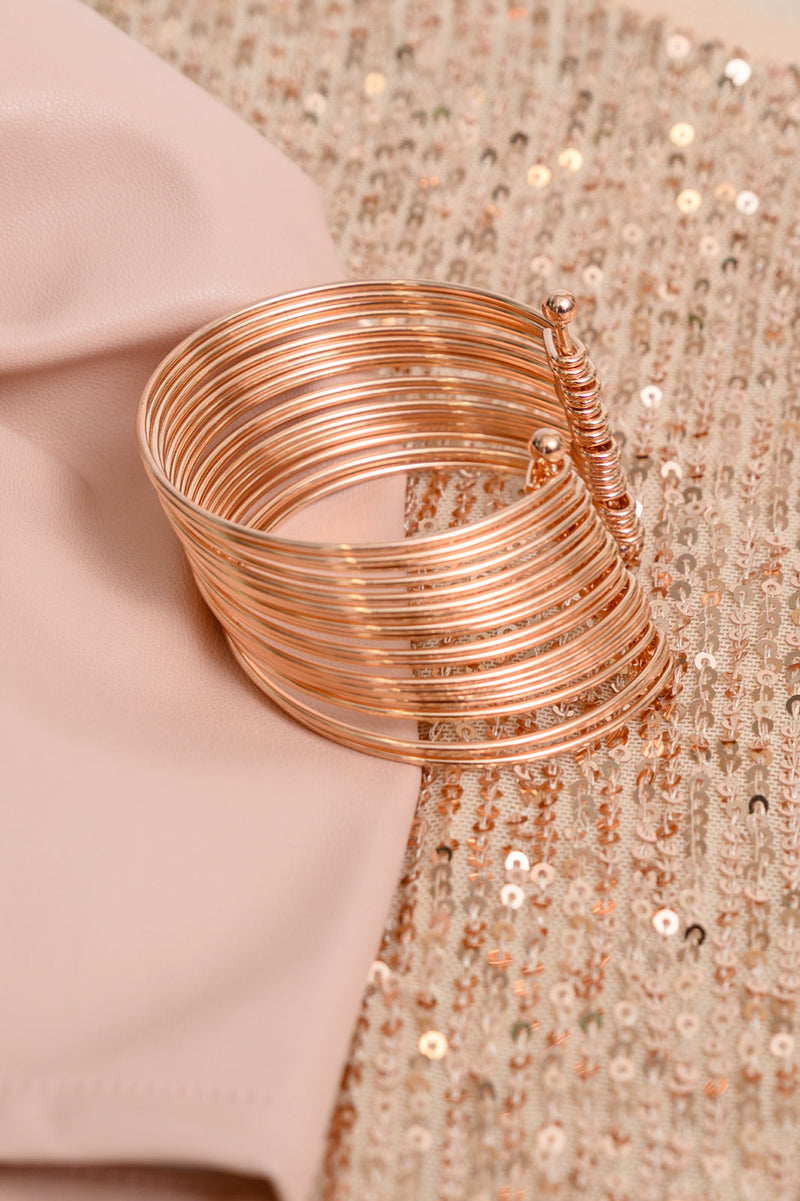 Clear Intentions Layered Cuff Bracelet In Rose Gold Winter22