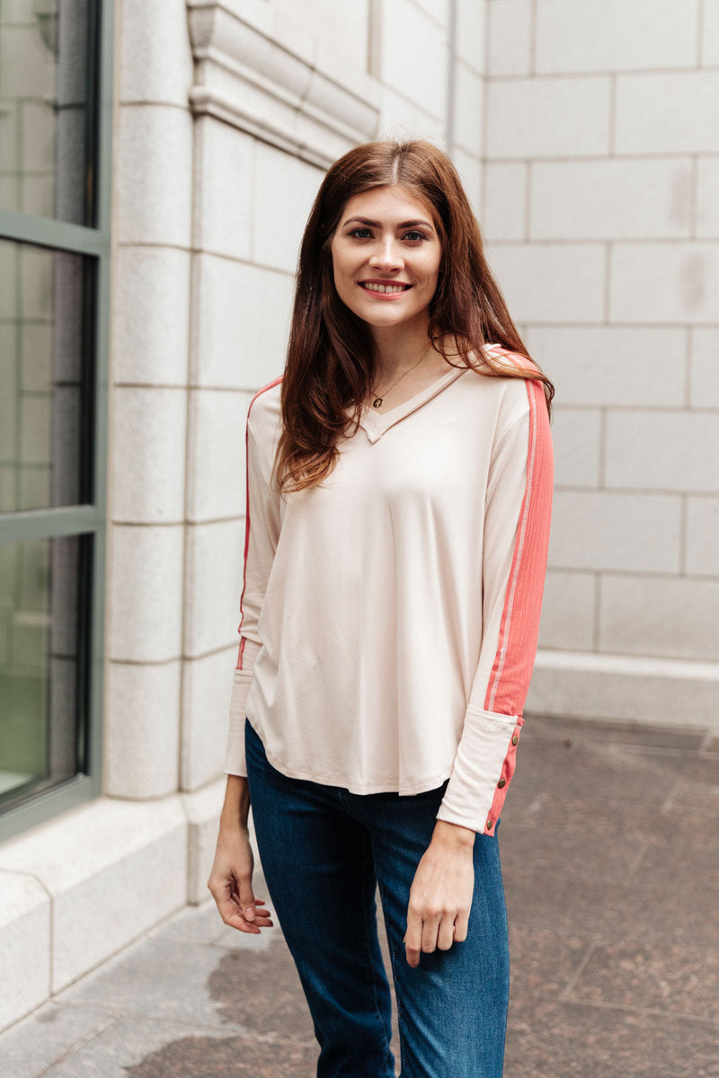 Coffee Date V Neck Top Winter22