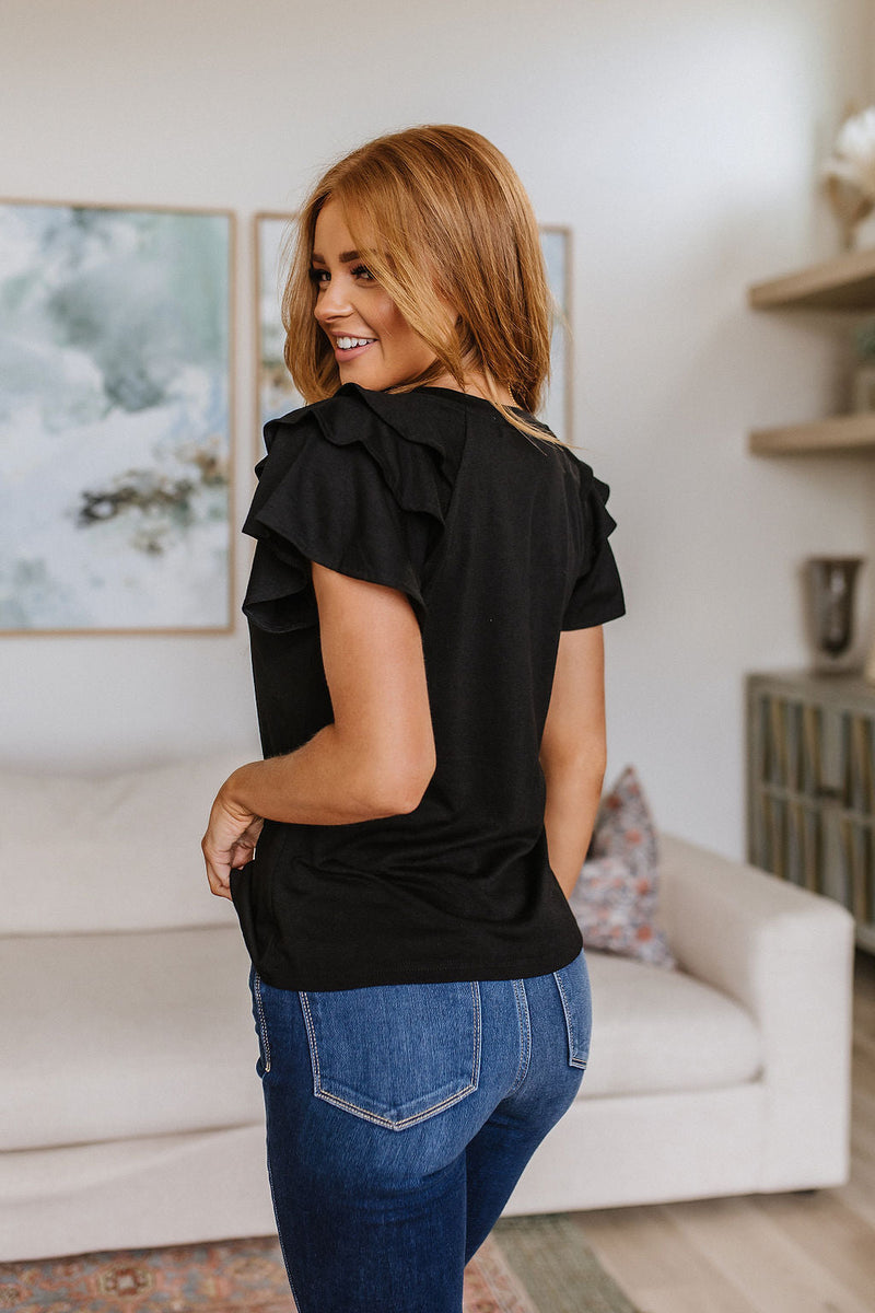 Come Fly With Me Flutter Sleeve Top