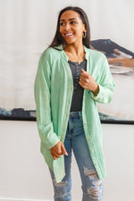 Corey Button Up Top In Vintage Green BF35