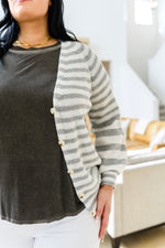 Cozy College Striped Cardigan