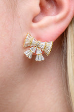 Crystal Bows Stud Earrings