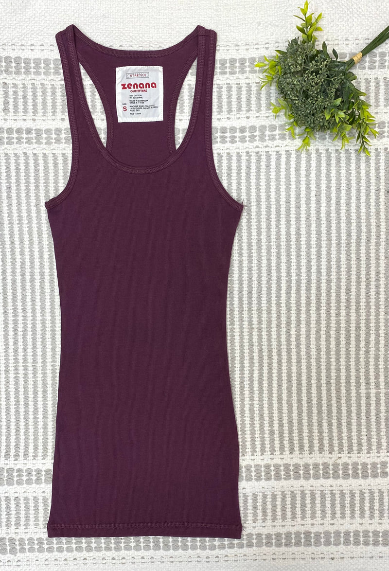 #M358 Ribbed Racerback Tank (Plum)