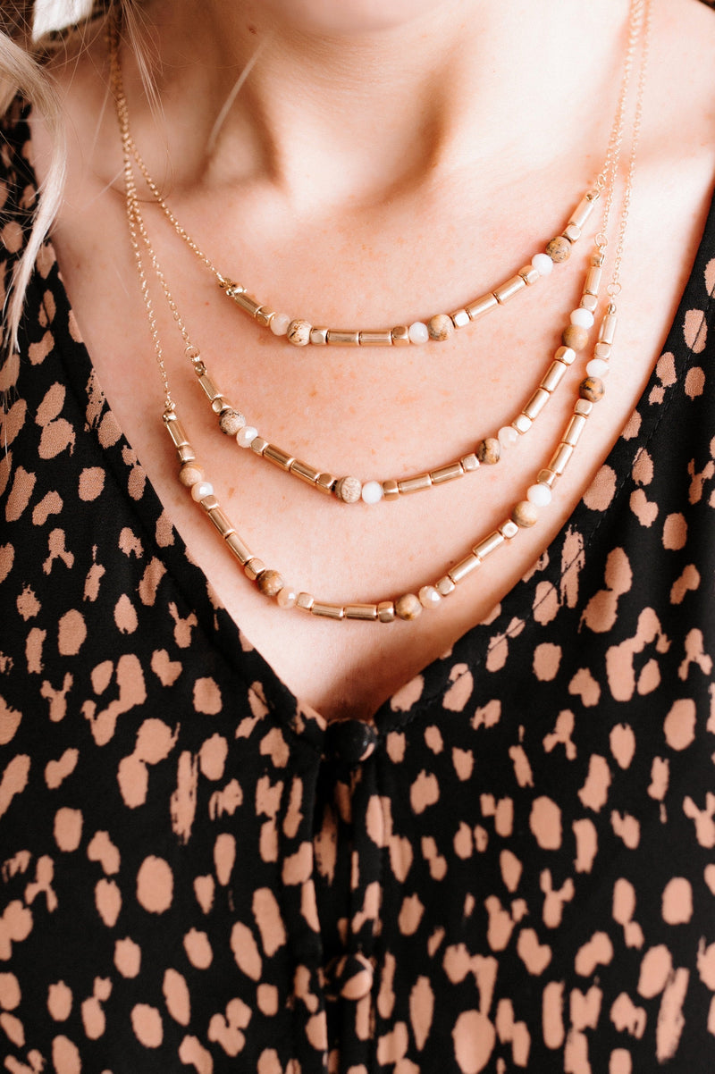 Where You Bead Multi Stranded Necklace In Gold