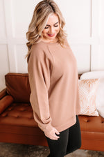 Pullover Sweatshirt With Front Pockets In Beige