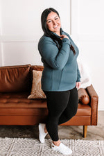 Mock Neck Athletic Top In Winter Storm