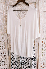 Taking It Back Lace Top In White