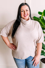 Cashmere Cowl Neck Top In Oat