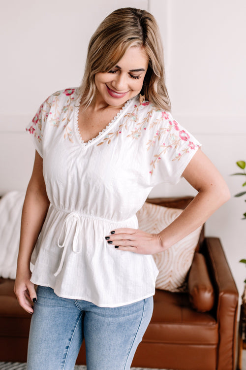 Gotta Hold On Embroidered Savannah Jane Top