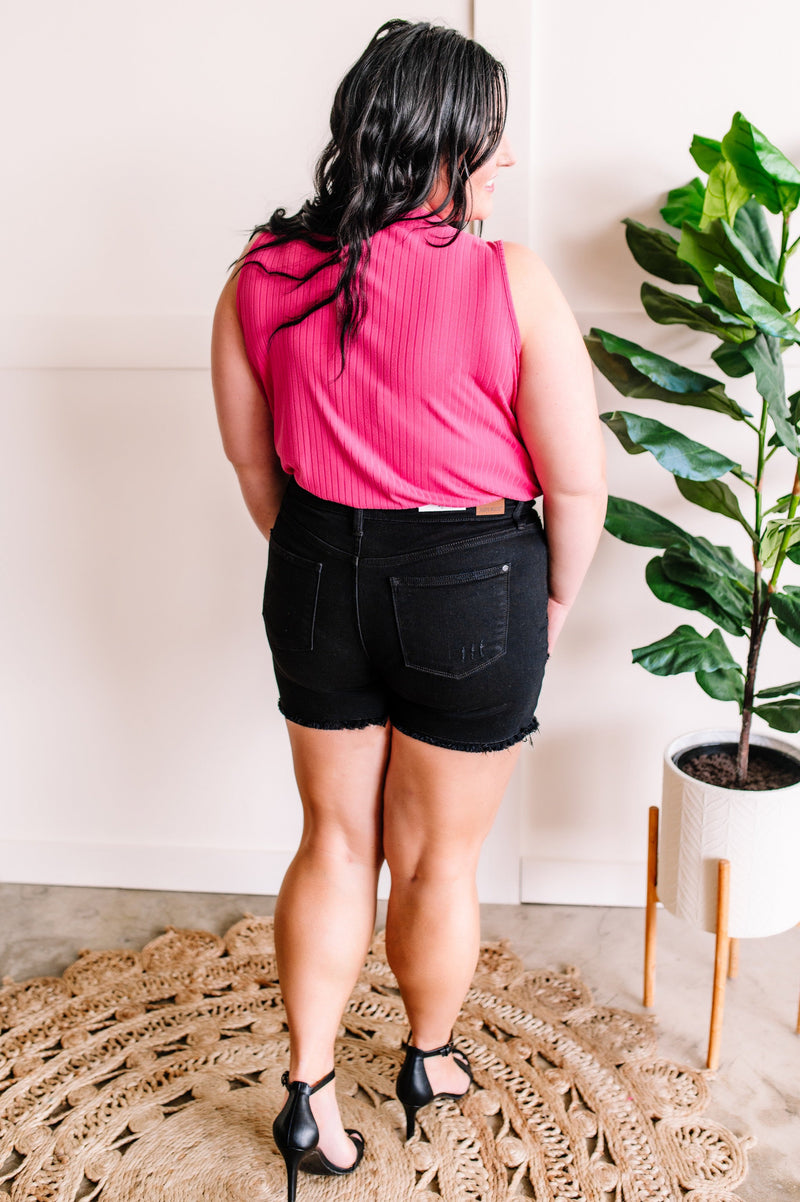 Sleeveless Bodysuit In Fuschia