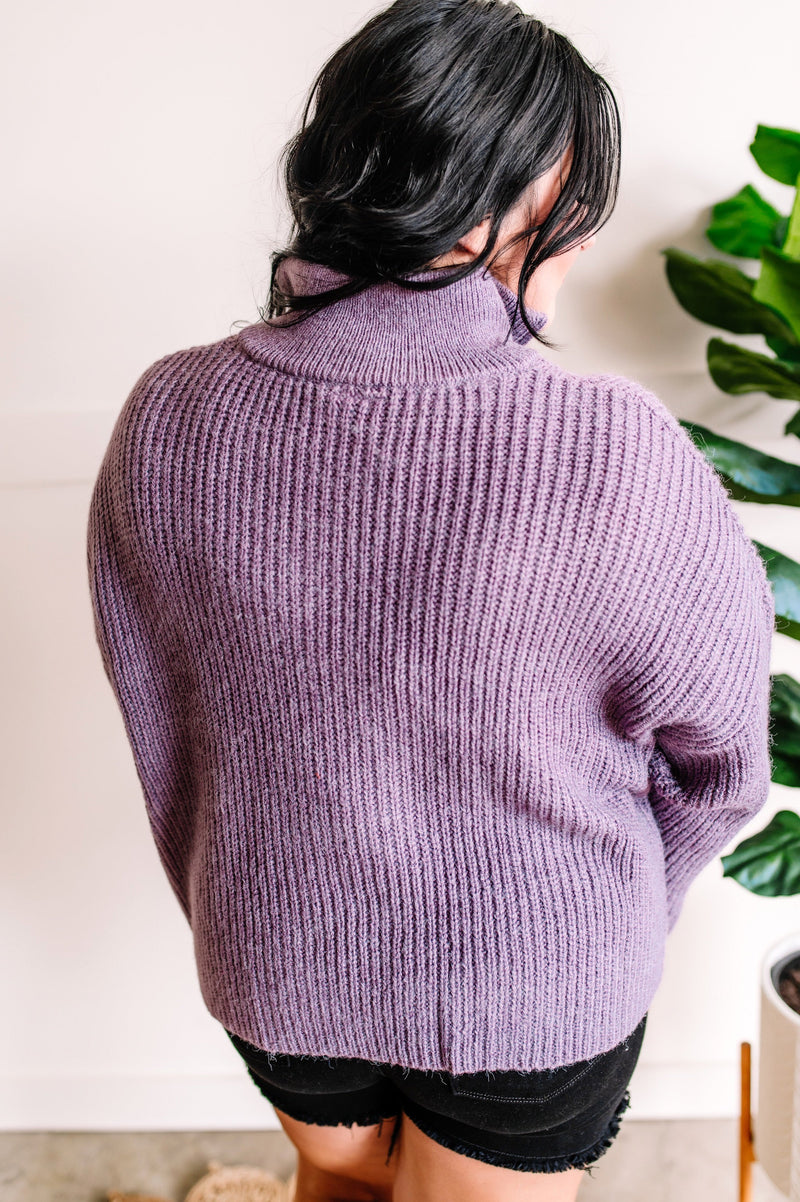 Quarter Zip Sweater In Lilac