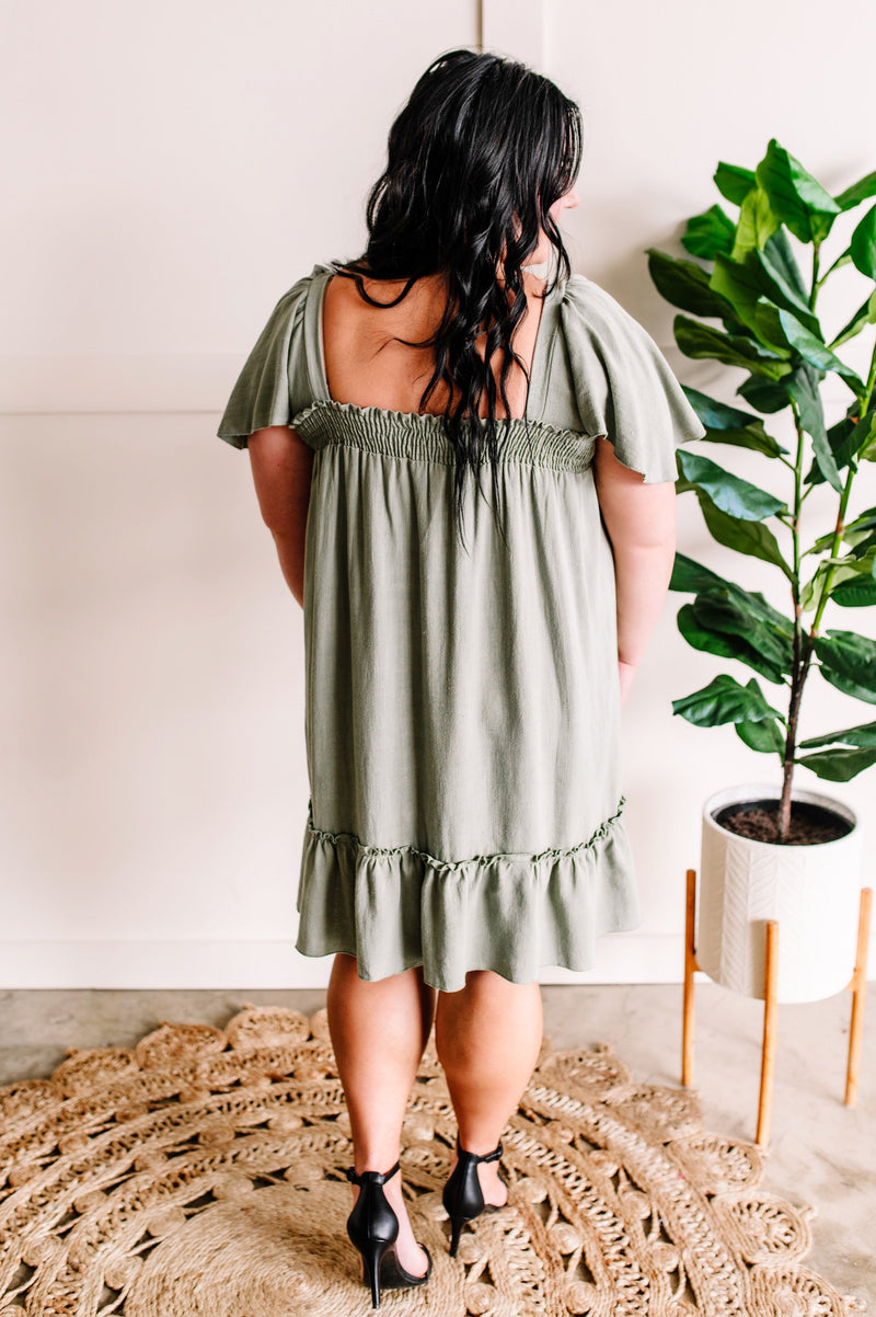 Willow Smocked Flutter Sleeve Dress