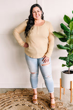 Henley Top In Pale Daffodil