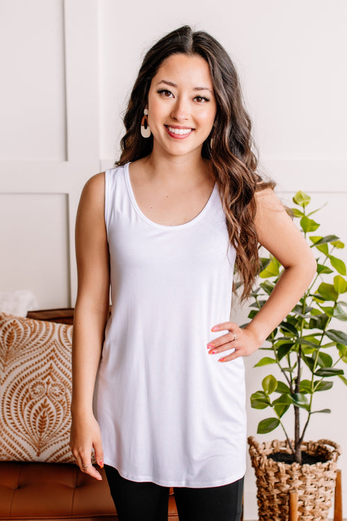 Instant Classic Tank Top In Crisp White