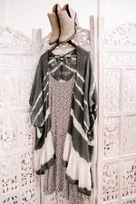 Open To Interpretation Tie Back Kimono In Charcoal