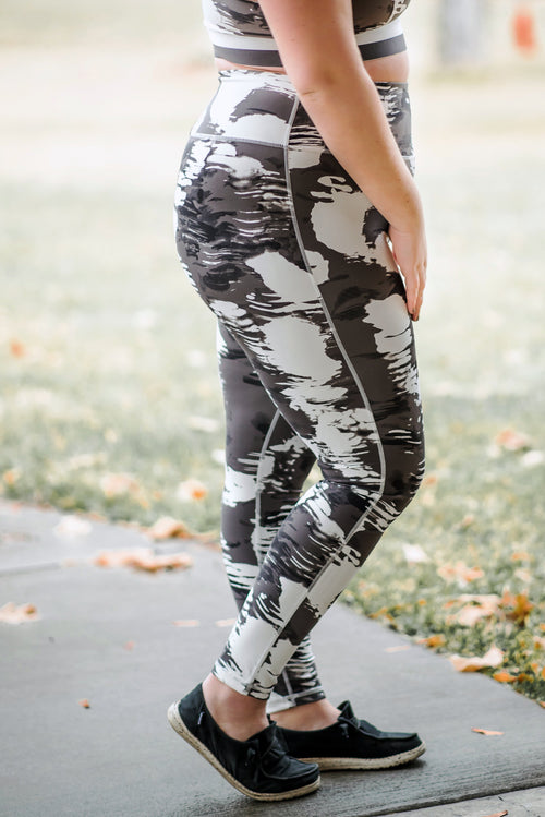 Strong To The Core In White Cloud Athletic Leggings