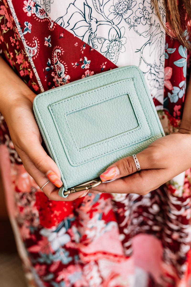 Mini Pixie Wallet In Mint by Joy Susan