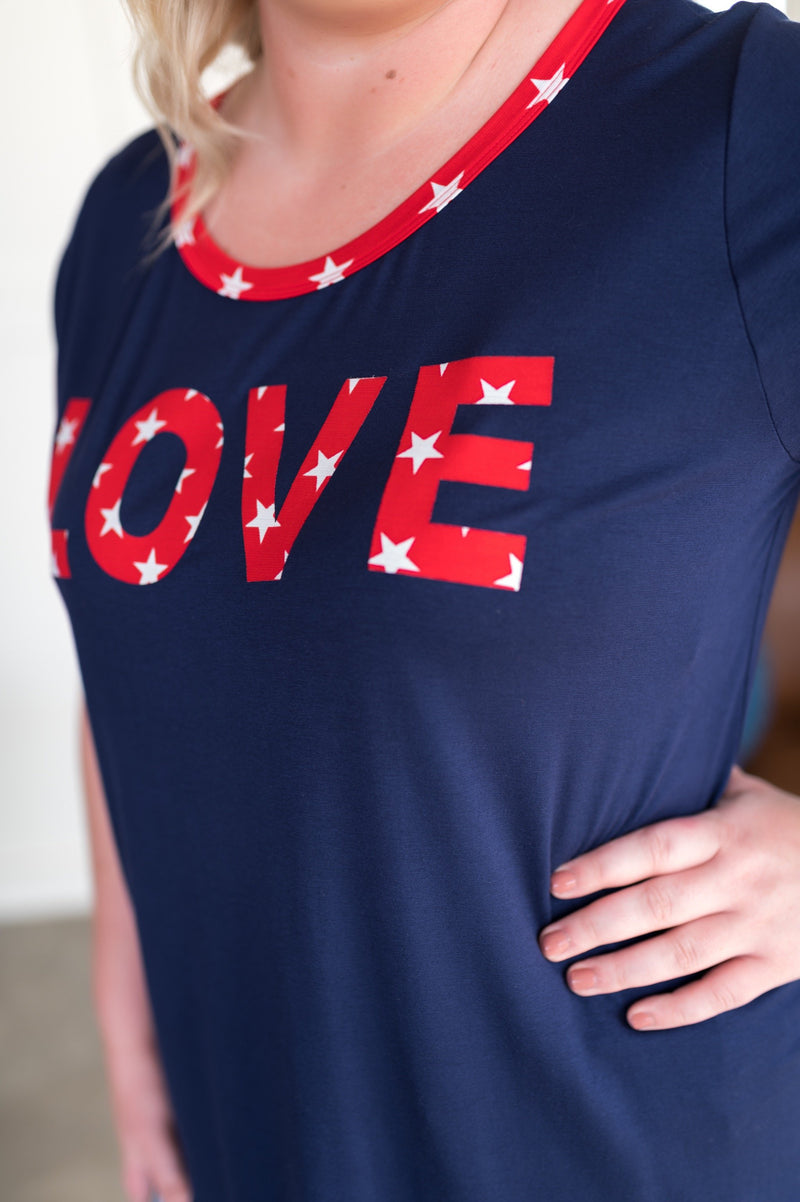 What Is Love Tee in Navy