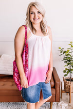 True Colors Ombre and Lace Tank in Pink