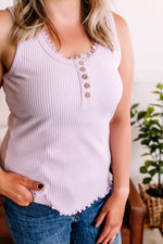 Delicate Sensibilities Lace Detail Top in Light Lilac