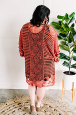 Vintage Crochet Kimono In Tawny