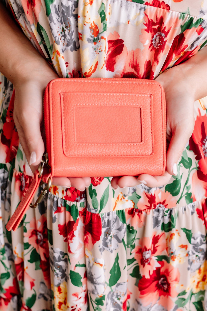 Mini Pixie Wallet In Coral by Joy Susan