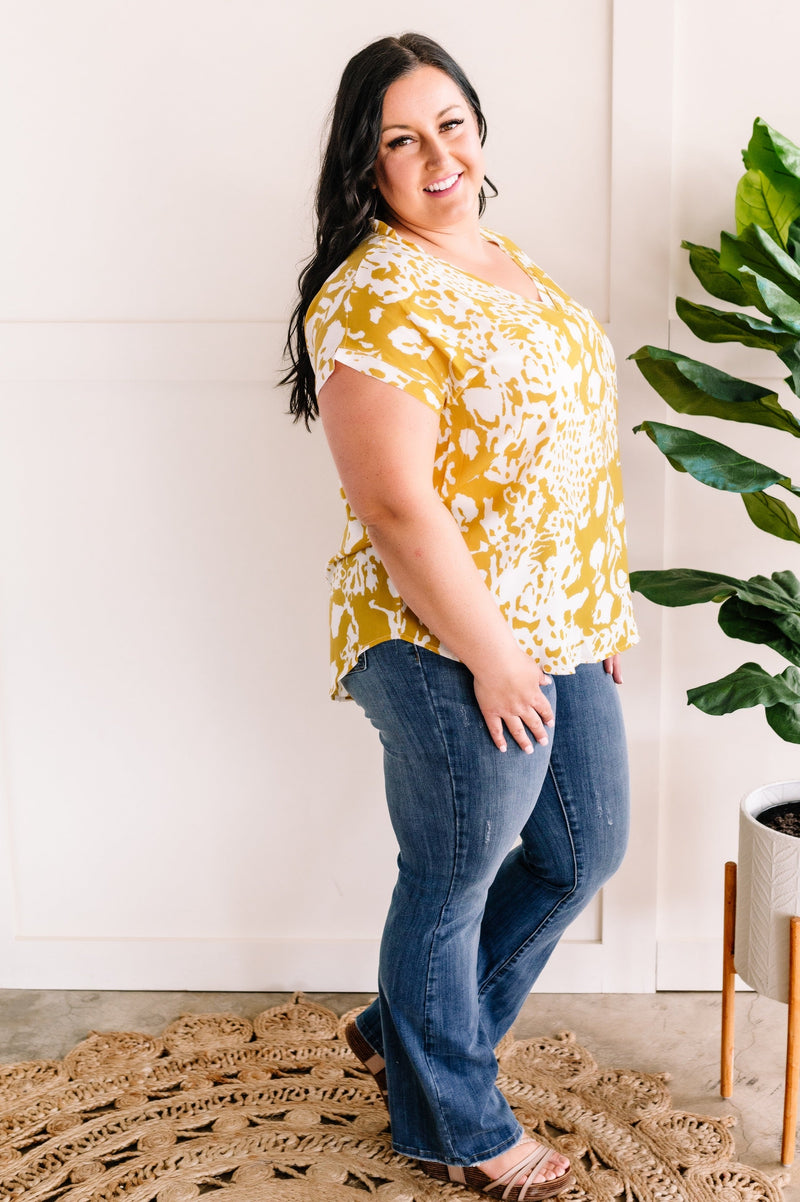 V Neck Blouse In Piña Colada