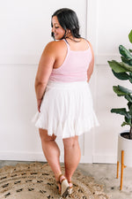 Cropped Sleeveless Top In Baby Pink With Removable Pads