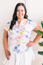 Ivory Floral Gabby Style Blouse