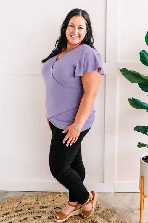 Soft Surplice Front Top In Enchanted Lilac