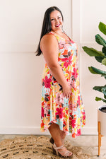 Sleeveless Midi Dress In Colorful Florals