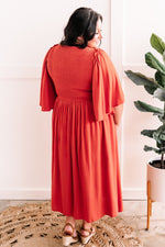 Smocked Bodice Maxi Dress In Autumn