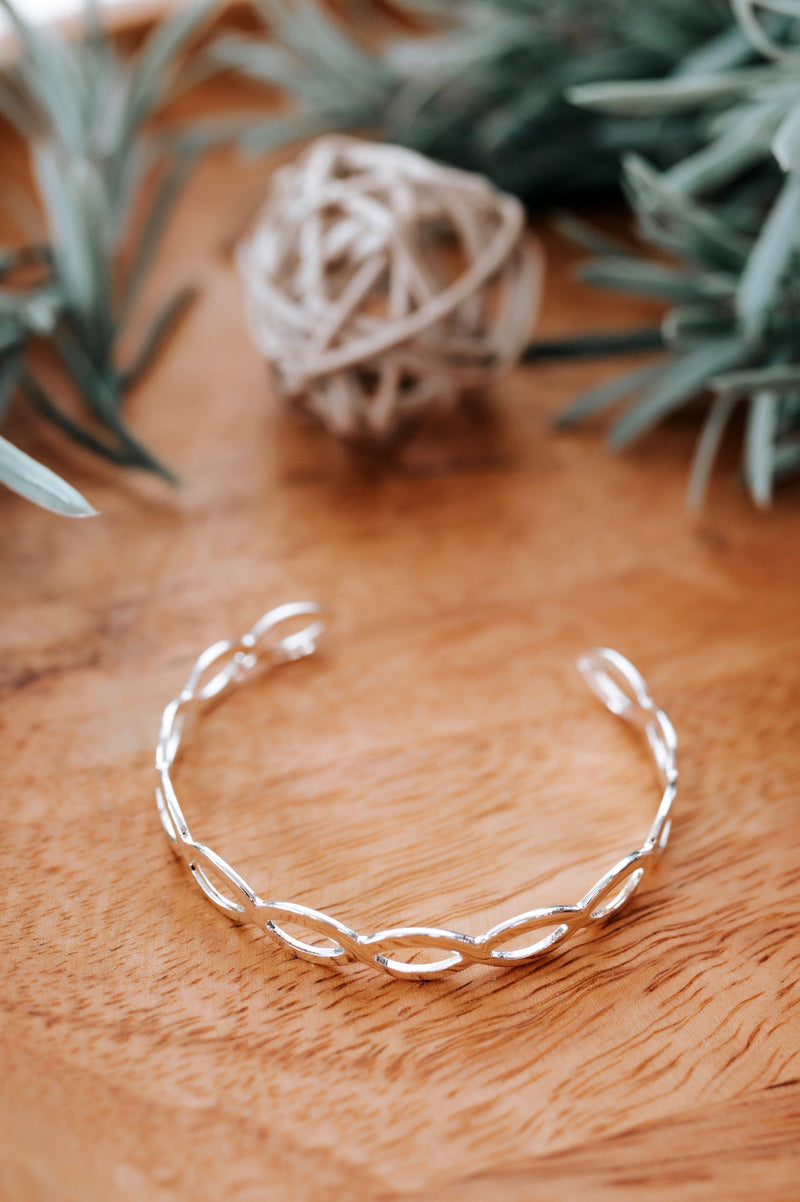 Twisted Cuff Bracelet In Silver