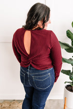 Twist Back Top In Dark Crimson