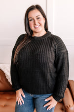 Sweater Than You Cable Knit Sweater In Cozy Black