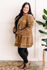 Under Wraps Cardigan Blazer In Fall Brown Plaid