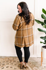 Under Wraps Cardigan Blazer In Fall Brown Plaid