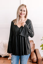 Ring My Bell Sleeve Top in Nordic Nights