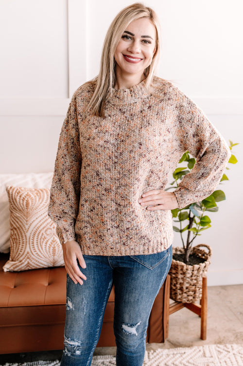 Top Marks Speckled Sweater In Mountain Sunset