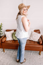 Making Headlines Ivory Blouse Tank With Pocket