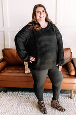 Sweater Than You Cable Knit Sweater In Cozy Black