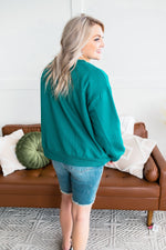 Get Fleeced Sweatshirt In Emerald Green
