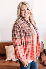 Come Together Plaid Button Down Top In Neapolitan