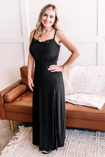 Neck Breaker Maxi Dress In Black Stiletto