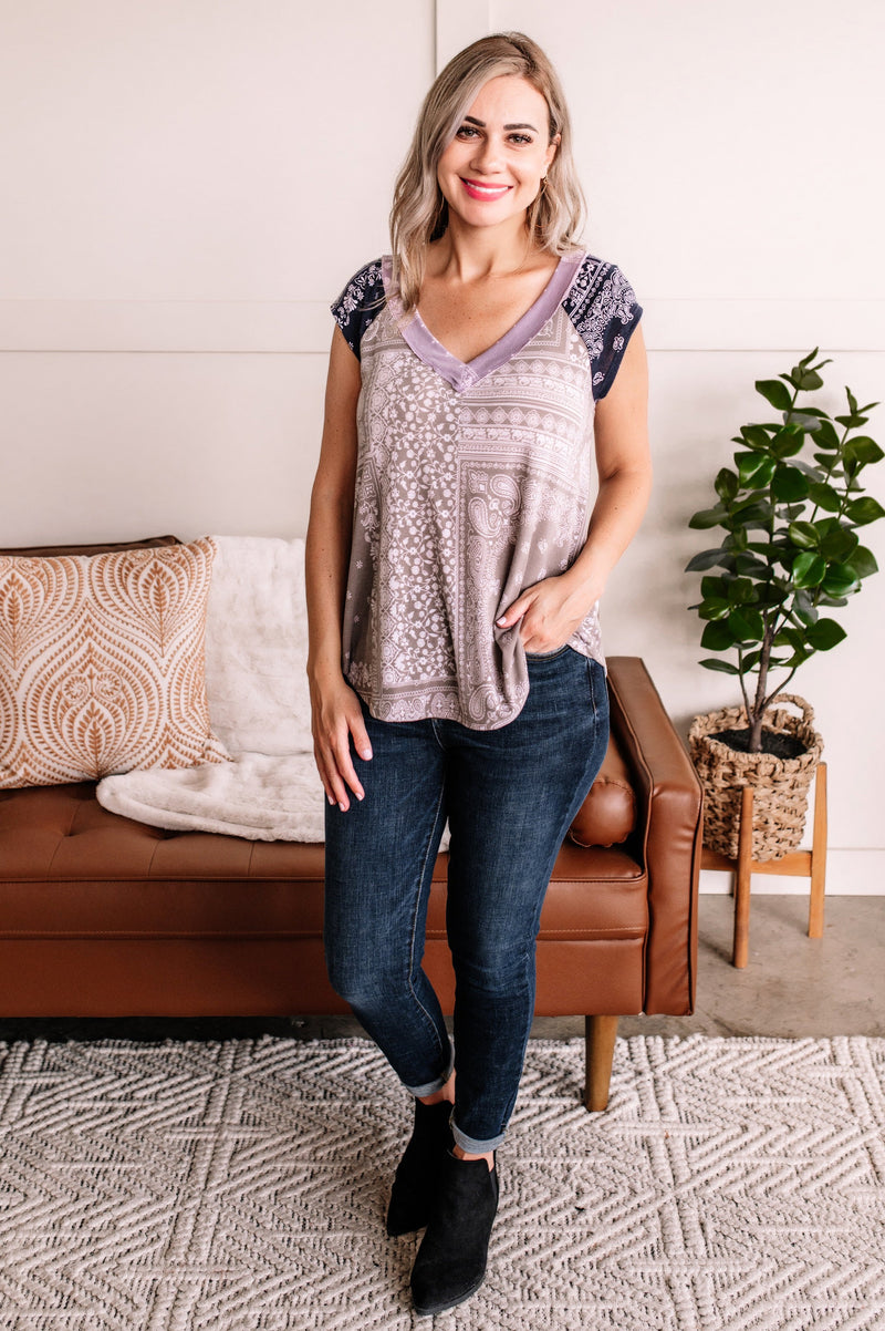 Pretty As A Picture Paisley Sleeveless Top