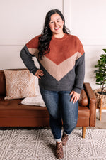 Just Around The Block Chevron Sweater In Fall Day