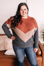 Just Around The Block Chevron Sweater In Fall Day