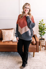 Just Around The Block Chevron Sweater In Fall Day