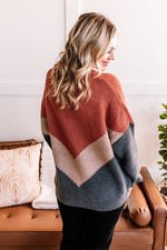 Just Around The Block Chevron Sweater In Fall Day